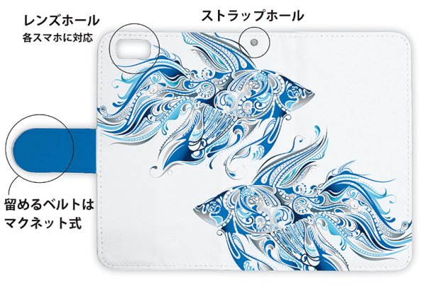 Photo3: 【Angler's Case】【Notebook Type】Cell-phone Case - Tropical - (built-to-order) (Product code：diary2015110507) (3)
