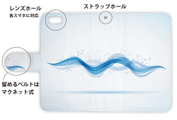 Photo3: 【Angler's Case】【Notebook Type】Cell-phone Case - Image of Wave - (built-to-order) (Product code：diary2015110202) (3)