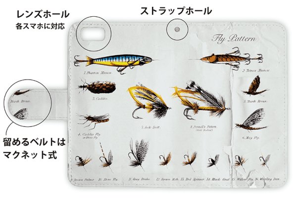 Photo3: 【Angler's Case】【Notebook Type】Cell-phone Case - Fry Pattern - shine (built-to-order) (Product code:diary2015110710) (3)