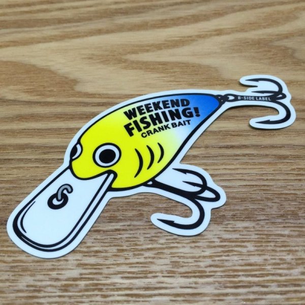 Photo1: 【B-SIDE LABEL STICKER】 Crank bait (YELLOW/BLUE) (BSL028) (1)