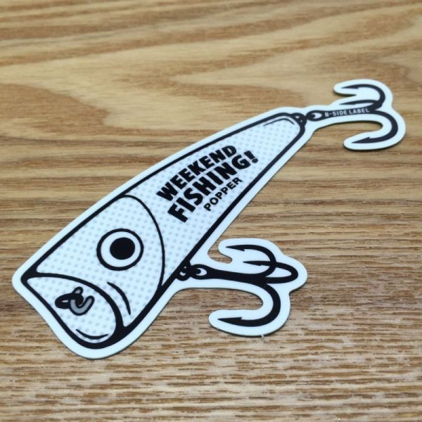 Photo1: 【B-SIDE LABEL STICKER】 Popper (WHITE) (BSL027) (1)