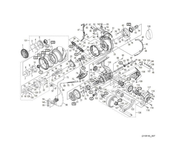 Photo1: [SHIMANO] Genuine Spare Parts for 20 STELLA SW 5000XG Product Code: 040763 **Back-order (Shipping in 3-4 weeks after receiving order) (1)