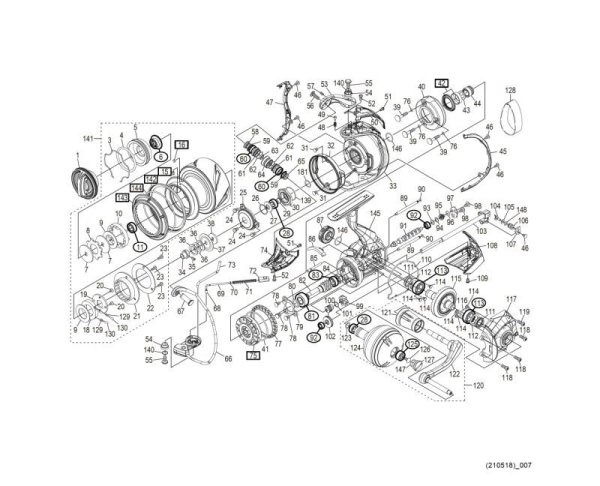 Photo1: [SHIMANO] Genuine Spare Parts for 20 STELLA SW 6000HG Product Code: 040787 **Back-order (Shipping in 3-4 weeks after receiving order) (1)