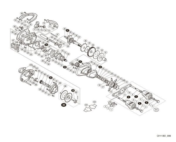 Photo1: [SHIMANO] Genuine Spare Parts for 18 ANTARES DC MD XG R Product code: 038746 **Back-order (Shipping in 3-4 weeks after receiving order) (1)