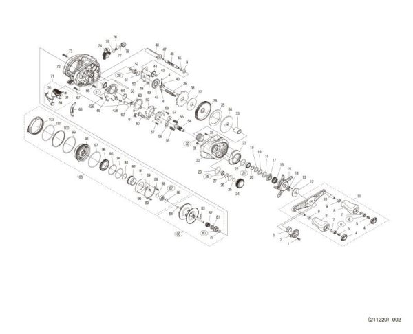 Photo1: [SHIMANO] Genuine Spare Parts for 22 Bantam R Product code: 044617 **Back-order (Shipping in 3-4 weeks after receiving order) (1)