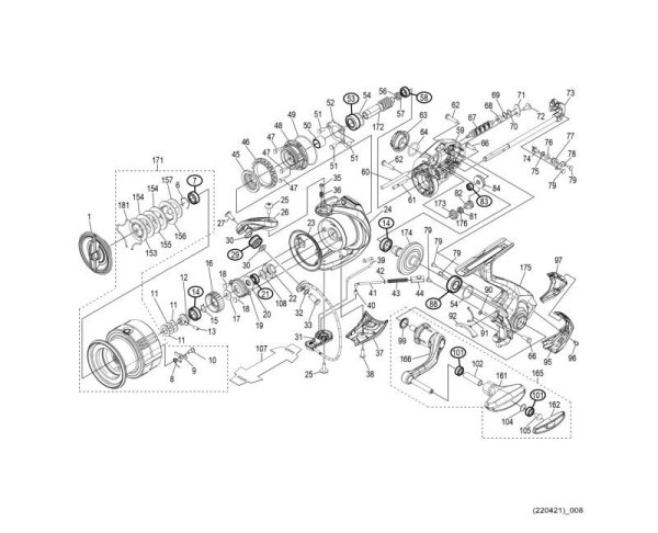 Photo1: [SHIMANO] Genuine Spare Parts for 19 VANQUISH C3000XG Product Code: 039606 **Back-order (Shipping in 3-4 weeks after receiving order) (1)