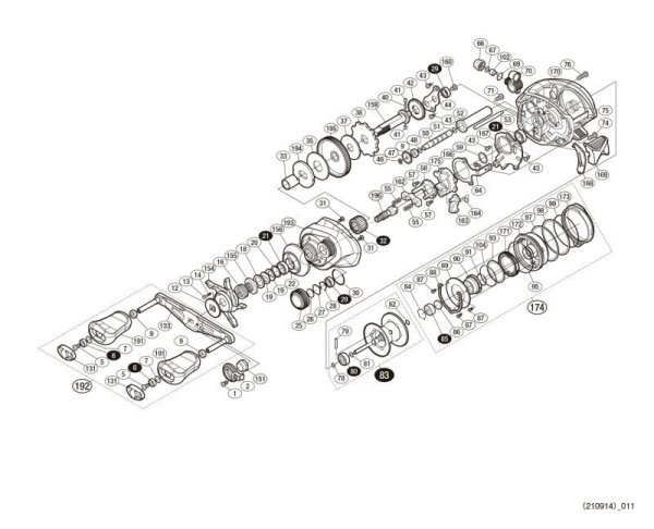 Photo1: [SHIMANO] Genuine Spare Parts for 18 Bantam MGL XG L Product code: 038609 **Back-order (Shipping in 3-4 weeks after receiving order) (1)