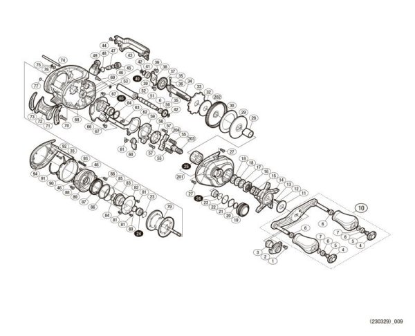 Photo1: [SHIMANO] Genuine Spare Parts for 19 SLX MGL 70 HG Product code: 040480 **Back-order (Shipping in 3-4 weeks after receiving order) (1)