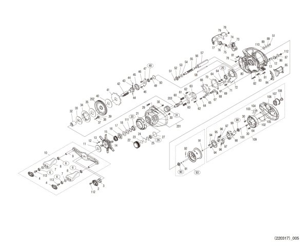 Photo1: [SHIMANO] Genuine Spare Parts for 22 ALDEBARAN BFS HG L Product code: 043993 **Back-order (Shipping in 3-4 weeks after receiving order) (1)