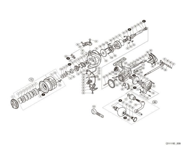 Photo1: [SHIMANO] Genuine Spare Parts for 17 TWIN POWER XD 4000XG Product Code: 037473 **Back-order (Shipping in 3-4 weeks after receiving order) (1)