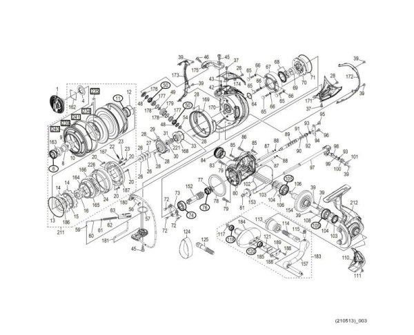 Photo1: [SHIMANO] Genuine Spare Parts for 21 TWIN POWER SW 14000PG Product Code: 043511 **Back-order (Shipping in 3-4 weeks after receiving order) (1)