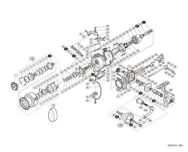 Photo1: [SHIMANO] Genuine Spare Parts for 15 TWIN POWER SW 5000XG Product Code: 033178 **Back-order (Shipping in 3-4 weeks after receiving order) (1)