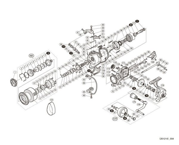 Photo1: [SHIMANO] Genuine Spare Parts for 15 TWIN POWER SW 6000PG Product Code: 033192 **Back-order (Shipping in 3-4 weeks after receiving order) (1)