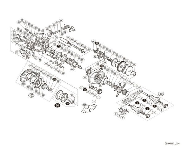 Photo1: [SHIMANO] Genuine Spare Parts for 18 ALDEBARAN MGL 30 Product code: 038777 **Back-order (Shipping in 3-4 weeks after receiving order) (1)