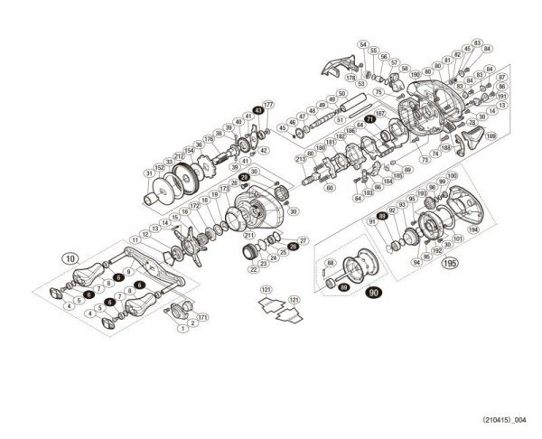 Photo1: [SHIMANO] Genuine Spare Parts for 18 ALDEBARAN MGL 31 HG Product code: 038807 **Back-order (Shipping in 3-4 weeks after receiving order) (1)