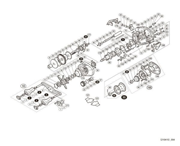 Photo1: [SHIMANO] Genuine Spare Parts for 18 ALDEBARAN MGL 31 Product code: 038784 **Back-order (Shipping in 3-4 weeks after receiving order) (1)