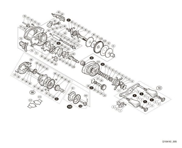 Photo1: [SHIMANO] Genuine Spare Parts for 16 Metanium MGL HG RIGHT Product code: 035325 **Back-order (Shipping in 3-4 weeks after receiving order) (1)