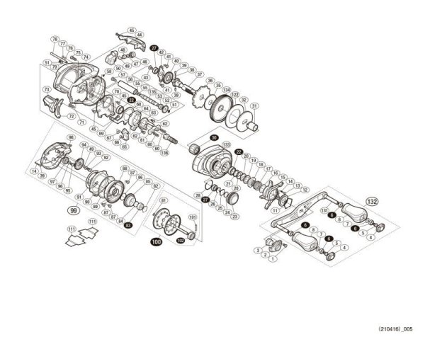 Photo1: [SHIMANO] Genuine Spare Parts for 16 Metanium MGL XG RIGHT Product code: 035349 **Back-order (Shipping in 3-4 weeks after receiving order) (1)