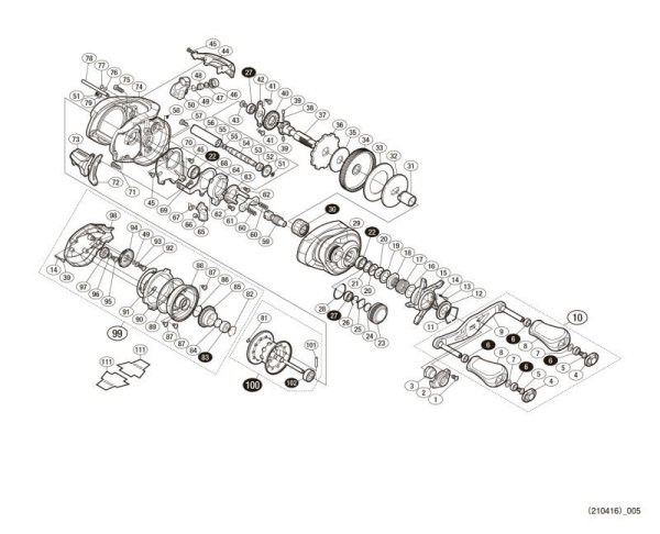 Photo1: [SHIMANO] Genuine Spare Parts for 16 Metanium MGL RIGHT Product code: 035301 **Back-order (Shipping in 3-4 weeks after receiving order) (1)