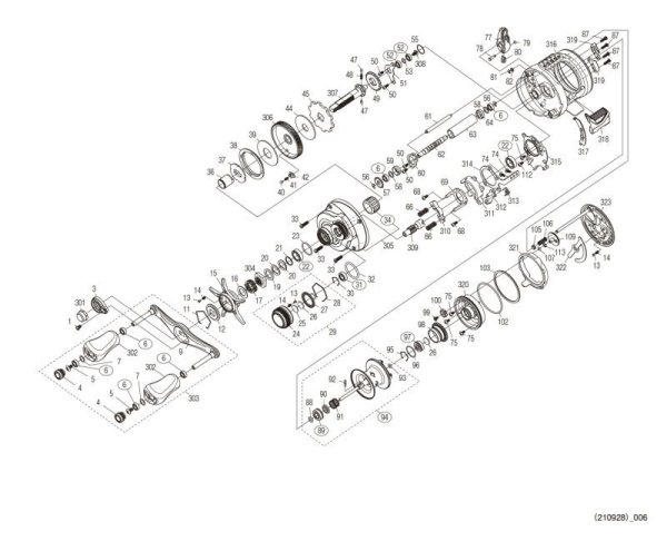 Photo1: [SHIMANO] Genuine Spare Parts for 21-22 CALCUTTA CONQUEST 101 Product code: 042330 **Back-order (Shipping in 3-4 weeks after receiving order) (1)