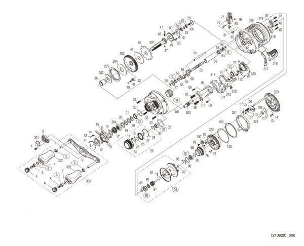 Photo1: [SHIMANO] Genuine Spare Parts for 21-22 CALCUTTA CONQUEST 101HG Product code: 042378 **Back-order (Shipping in 3-4 weeks after receiving order) (1)