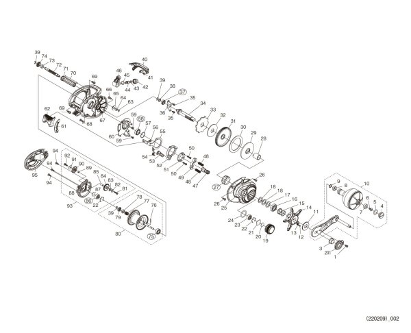 Photo1: [SHIMANO] Genuine Spare Parts for 22 GRAPPLER BB 150HG Product code: 044983 **Back-order (Shipping in 3-4 weeks after receiving order) (1)