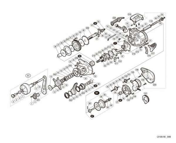 Photo1: [SHIMANO] Genuine Spare Parts for 19 GRAPPLER CT 151XG Product code: 040381 **Back-order (Shipping in 3-4 weeks after receiving order) (1)