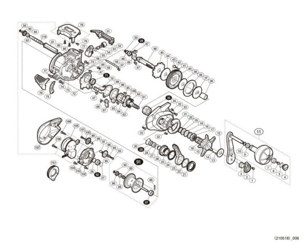 Photo1: [SHIMANO] Genuine Spare Parts for 19 GRAPPLER CT 150XG Product code: 040374 **Back-order (Shipping in 3-4 weeks after receiving order) (1)