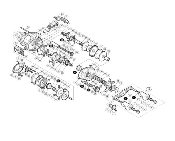 Photo1: [SHIMANO] Genuine Spare Parts for 14 Scorpion 200 HG Product code: 032256 **Back-order (Shipping in 3-4 weeks after receiving order) (1)