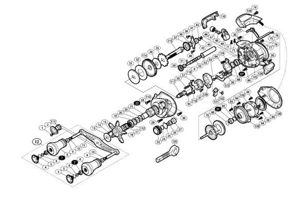 Photo1: [SHIMANO] Genuine Spare Parts for 16 GRAPPLER CT 151HG Product code: 035950 **Back-order (Shipping in 3-4 weeks after receiving order) (1)