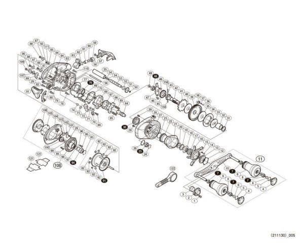 Photo1: [SHIMANO] Genuine Spare Parts for 16 Stile 100PG Product code: 035240 **Back-order (Shipping in 3-4 weeks after receiving order) (1)