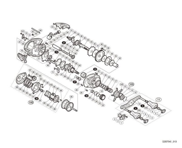 Photo1: [SHIMANO] Genuine Spare Parts for 17 Scorpion BFS XG RIGHT Product code: 037572 **Back-order (Shipping in 3-4 weeks after receiving order) (1)