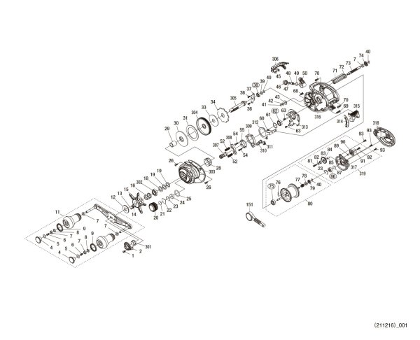 Photo1: [SHIMANO] Genuine Spare Parts for 22 ENGETSU BB 101PG LEFT Product code: 044853 **Back-order (Shipping in 3-4 weeks after receiving order) (1)