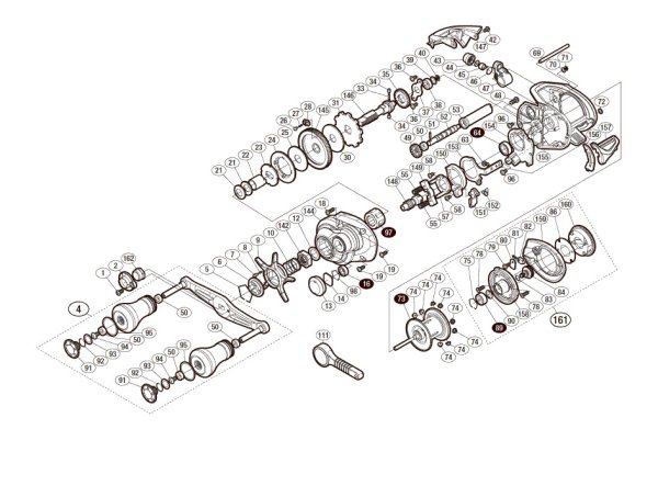 Photo1: [SHIMANO] Genuine Spare Parts for 17 Stile SS 151PG Product code: 036919 **Back-order (Shipping in 3-4 weeks after receiving order) (1)