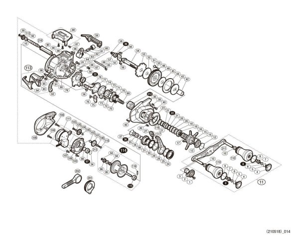 Photo1: [SHIMANO] Genuine Spare Parts for 18 ENGETSU Premium 150 HG Product code: 037893 **Back-order (Shipping in 3-4 weeks after receiving order) (1)