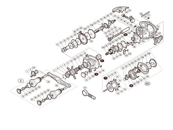 Photo1: [SHIMANO] Genuine Spare Parts for 17 Stile SS 151HG Product code: 036933 **Back-order (Shipping in 3-4 weeks after receiving order) (1)