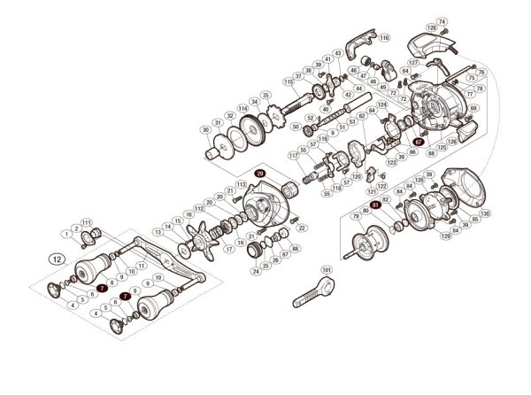 Photo1: [SHIMANO] Genuine Spare Parts for 15, 17 ENGETSU CT 15 101PG Product code: 034441 **Back-order (Shipping in 3-4 weeks after receiving order) (1)