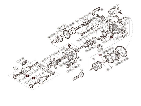 Photo1: [SHIMANO] Genuine Spare Parts for 15, 17 ENGETSU CT 17 101HG Product code: 037541 **Back-order (Shipping in 3-4 weeks after receiving order) (1)