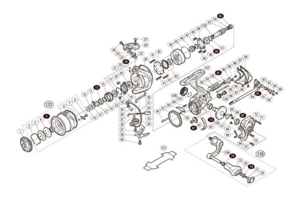 Photo1: [SHIMANO] Genuine Spare Parts for 17 Vanquish FW 1000SHG Product Code: 038135 **Back-order (Shipping in 3-4 weeks after receiving order) (1)