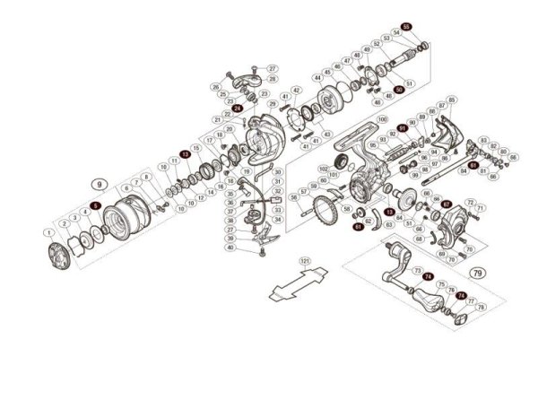 Photo1: [SHIMANO] Genuine Spare Parts for 17 Vanquish FW 1000S Product Code: 038128 **Back-order (Shipping in 3-4 weeks after receiving order) (1)