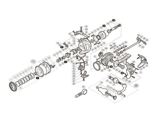 Photo1: [SHIMANO] Genuine Spare Parts for 19 SEPHIA SS C3000S Product Code: 040947 **Back-order (Shipping in 3-4 weeks after receiving order) (1)