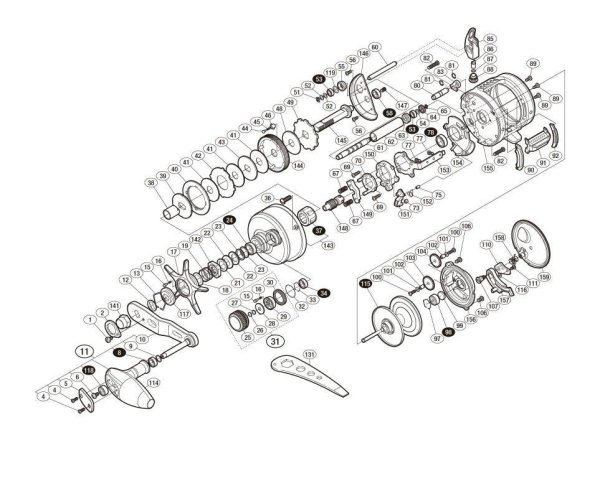 Photo1: [SHIMANO] Genuine Spare Parts for 14-16 OCEA CONQUEST 16 301PG Product code: 035936 **Back-order (Shipping in 3-4 weeks after receiving order) (1)