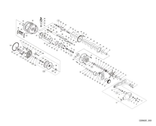 Photo1: [SHIMANO] Genuine Spare Parts for 22-23 OCEA CONQUEST 300PG RIGHT Product code: 044426 **Back-order (Shipping in 3-4 weeks after receiving order) (1)