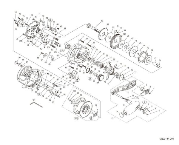 Photo1: [SHIMANO] Genuine Spare Parts for 21 OCEA JIGGER 2000NRMG Product code: 043788 **Back-order (Shipping in 3-4 weeks after receiving order) (1)