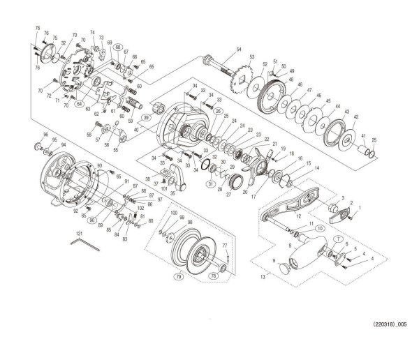 Photo1: [SHIMANO] Genuine Spare Parts for 21 OCEA JIGGER 2000NRXG Product code: 043801 **Back-order (Shipping in 3-4 weeks after receiving order) (1)