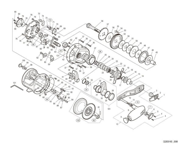 Photo1: [SHIMANO] Genuine Spare Parts for 19 OCEA JIGGER F CUSTOM 3000HG Product code: 040060 **Back-order (Shipping in 3-4 weeks after receiving order) (1)