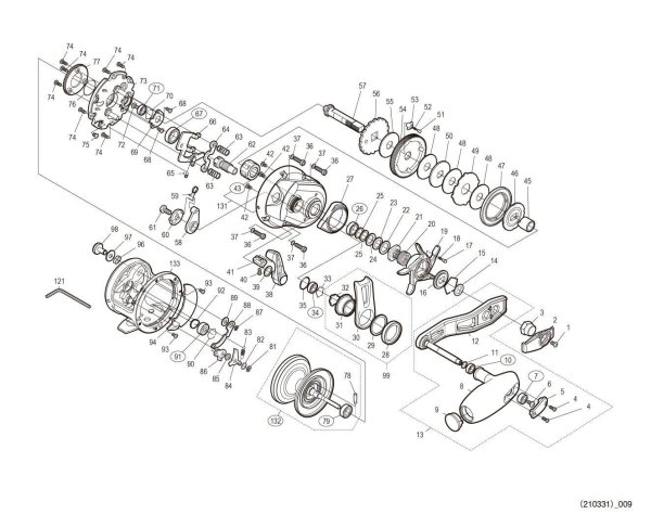 Photo1: [SHIMANO] Genuine Spare Parts for 19 OCEA JIGGER F CUSTOM 1000HG Product code: 040008 **Back-order (Shipping in 3-4 weeks after receiving order) (1)