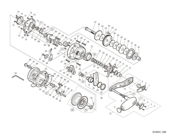 Photo1: [SHIMANO] Genuine Spare Parts for 19 OCEA JIGGER F CUSTOM 1500HG Product code: 040022 **Back-order (Shipping in 3-4 weeks after receiving order) (1)