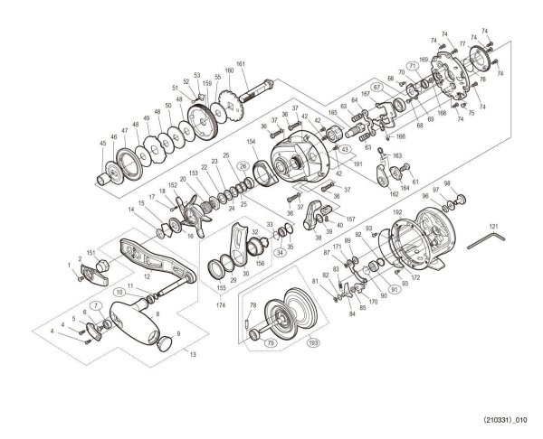 Photo1: [SHIMANO] Genuine Spare Parts for 19 OCEA JIGGER F CUSTOM 1001HG Product code: 040015 **Back-order (Shipping in 3-4 weeks after receiving order) (1)