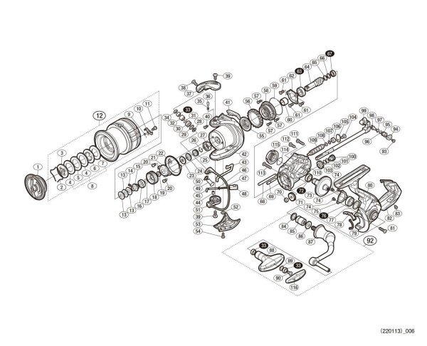 Photo1: [SHIMANO] Genuine Spare Parts for 20 VANFORD 3000MHG Product Code: 042101 **Back-order (Shipping in 3-4 weeks after receiving order) (1)